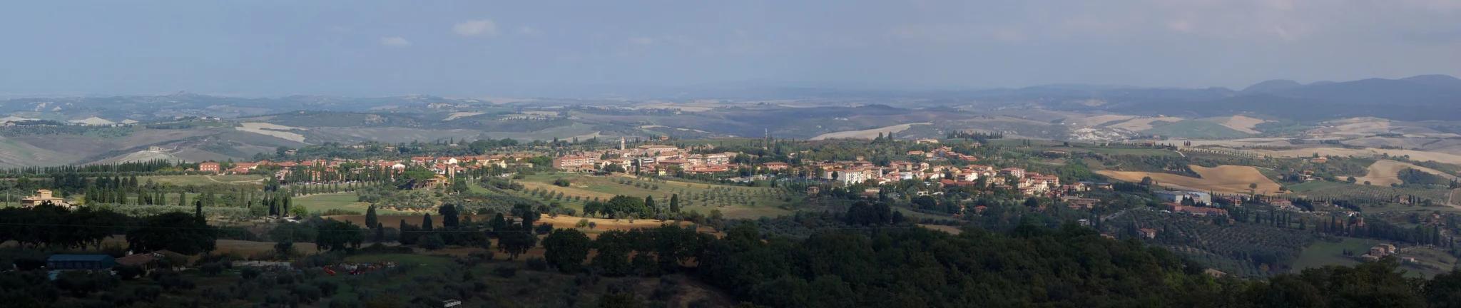 Panorama del borgo di San Quirico d’Orcia in Toscana