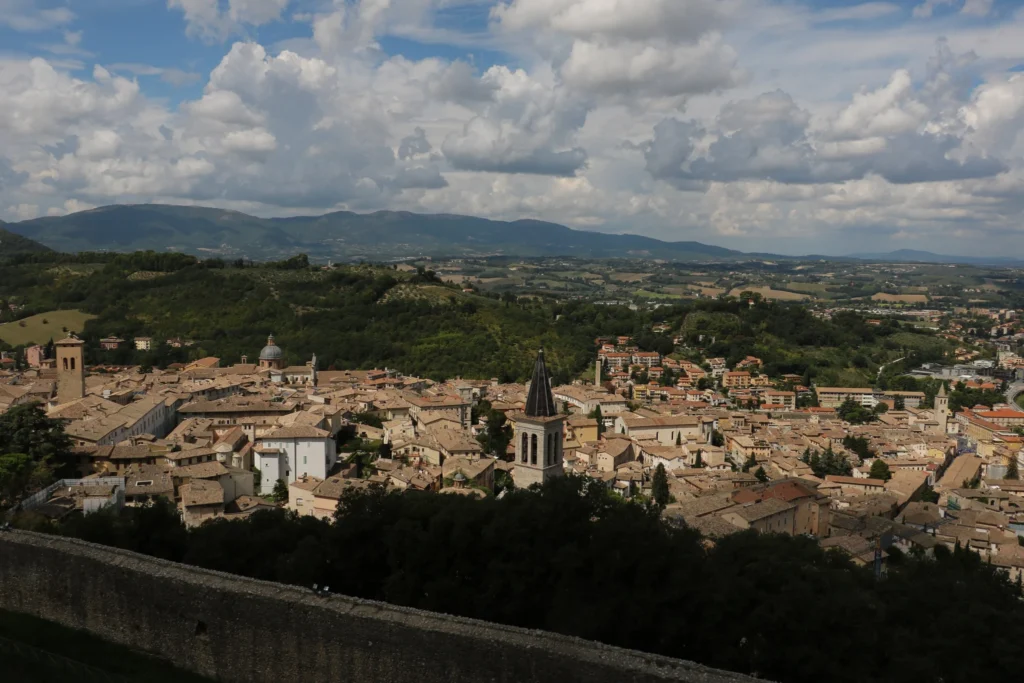 Veduta panoramica di Spoleto in Umbria
