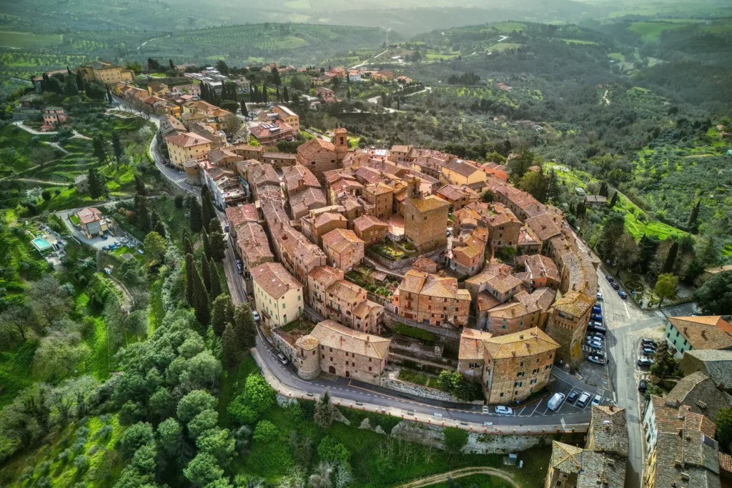 Panorama del borgo storico di Panicale tra le colline umbre