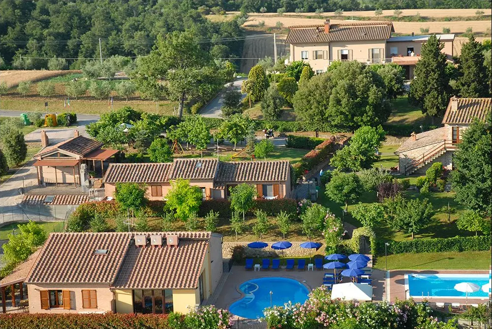 View of Tenuta Badia and its farmland