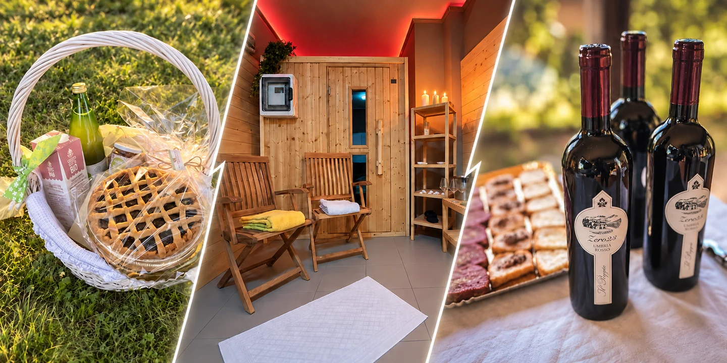 Frühstückskorb, Spa-Ruhebereich und Weinprobe im Tenuta Badia in Paciano