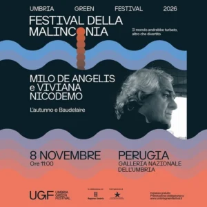 Locandina L’autunno e Baudelaire con Milo De Angelis e Viviana Nicodemo