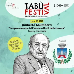 Locandina Tabù Festival con Umberto Galimberti, Teatro Concordia Marsciano, 17 ottobre 2026 ore 21
