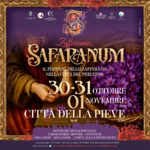 Locandina Zafferiamo Safaranum, Città della Pieve, 30–31 ottobre e 1 novembre 2026